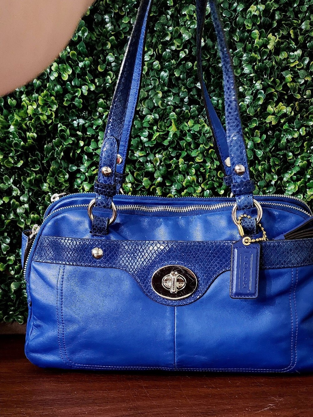 Coach Bag Blue Leather